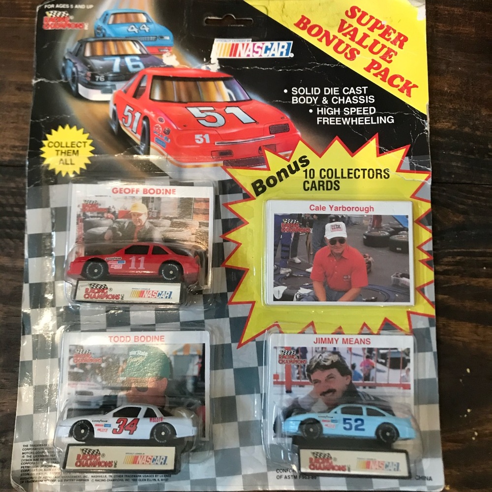 Vintage NASCAR cars and cards